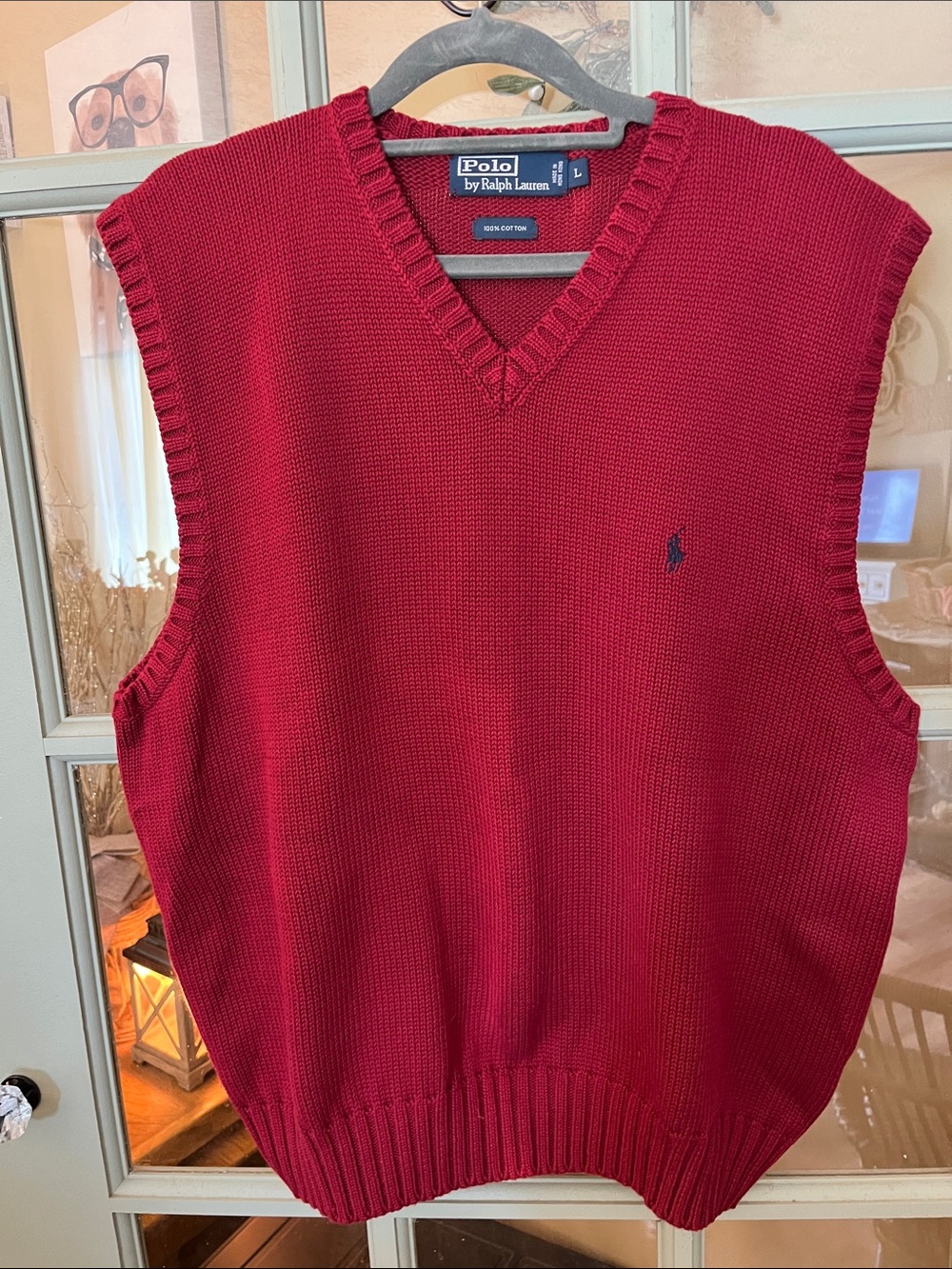 Polo by Ralph Lauren Red V-Neck Knit Sweater Vest